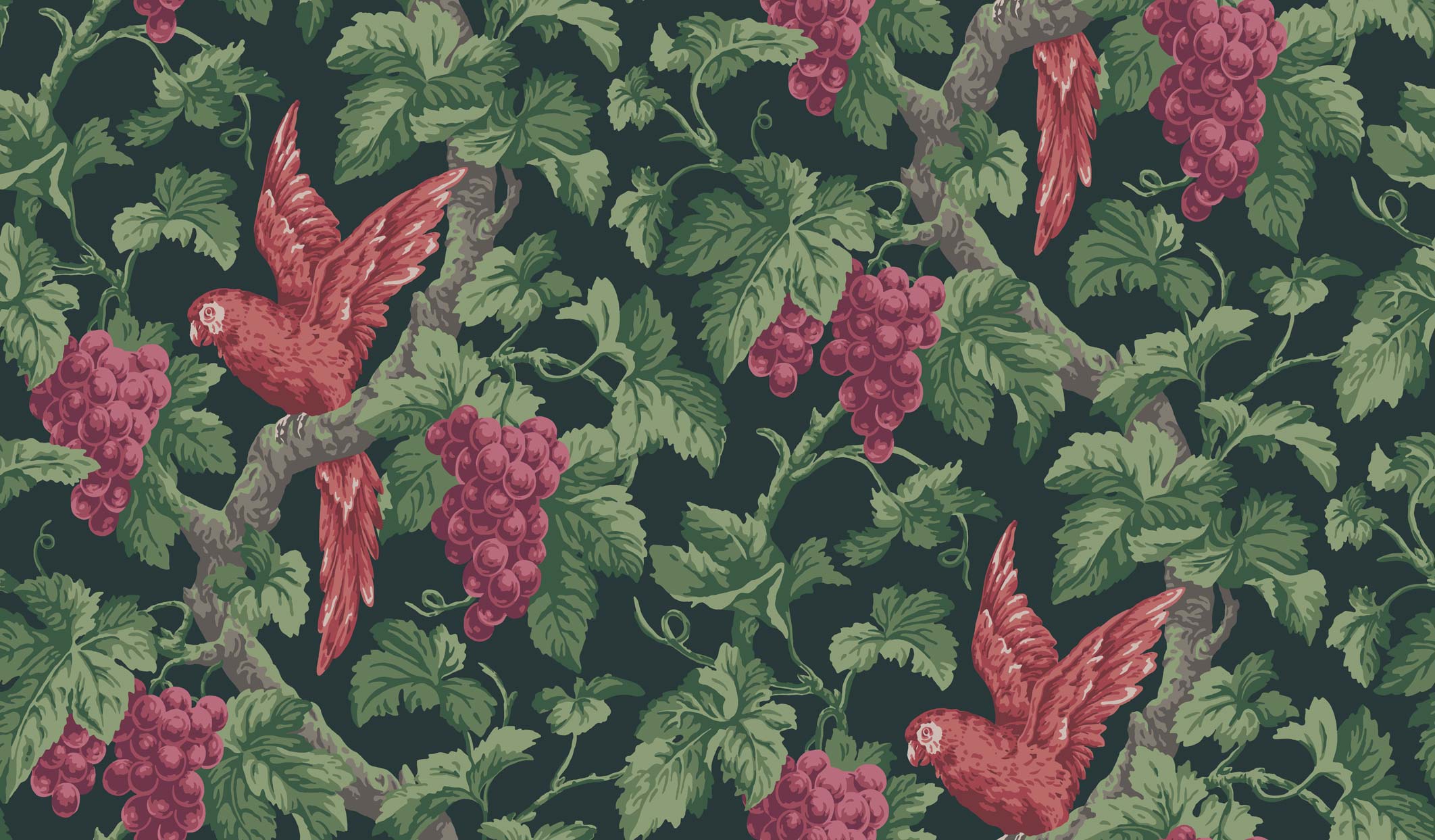 Wallpaper - Cole and Son - Pearwood - Woodvale Orchard - Ruby