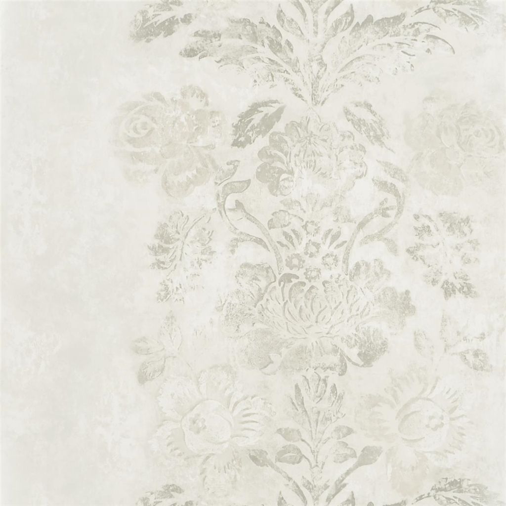 Wallpaper - Designers Guild - Caprifoglio - Damasco-Pearl - Half drop - 68.5 cm x 10 m