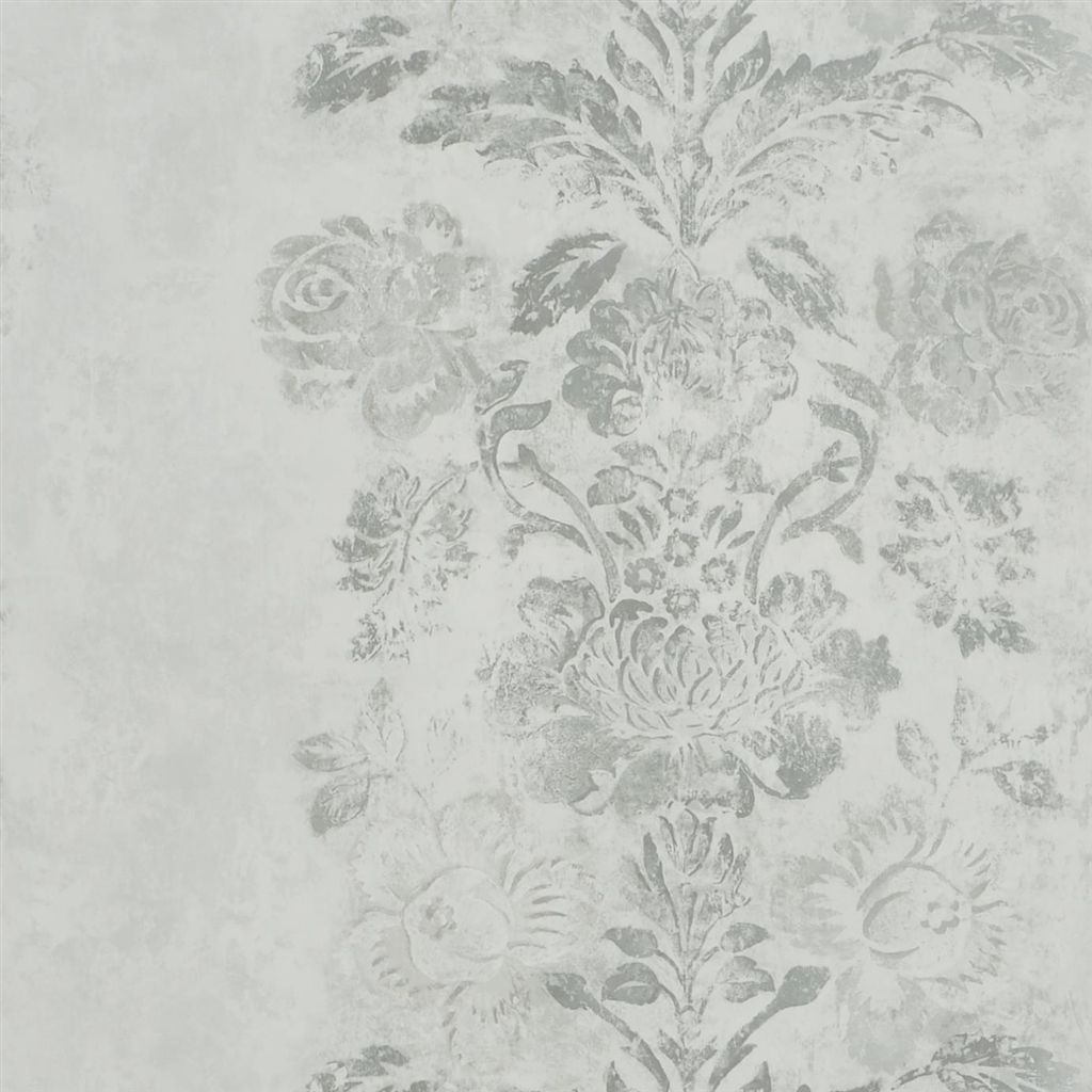 Tapet - Designers Guild - Caprifoglio - Damasco-Silver - Half drop - 68.5 cm x 10 m
