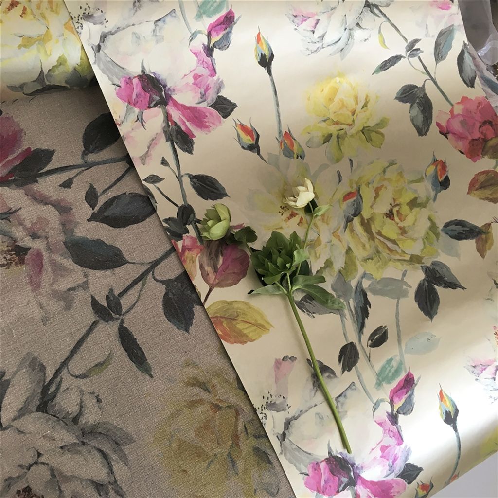Tapet - Designers Guild - Jardin des Plantes - Couture Rose - Straight match - 52 cm x 10 m