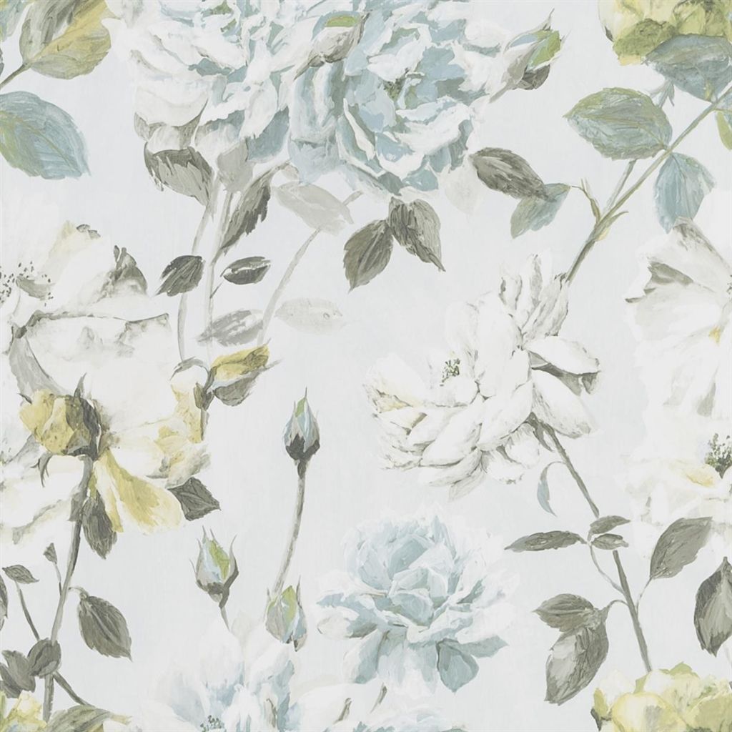 Wallpaper - Designers Guild - Jardin des Plantes - Couture Rose-Duck Egg - Straight match - 52 cm x 10 m