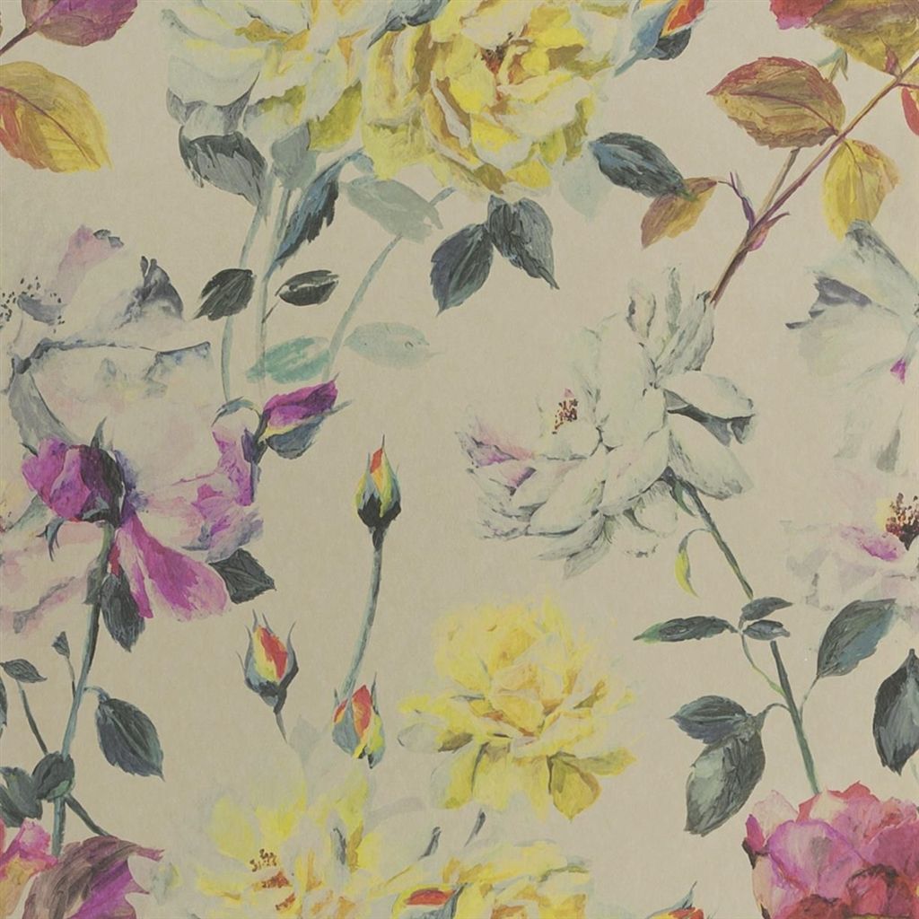 Wallpaper - Designers Guild - Jardin des Plantes - Couture Rose-Tuberose - Straight match - 52 cm x 10 m