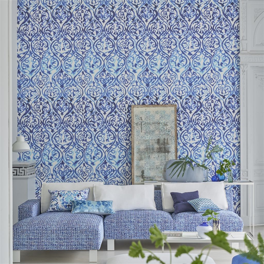 Tapet - Designers Guild - Majolica - Arabesque - Matching set -