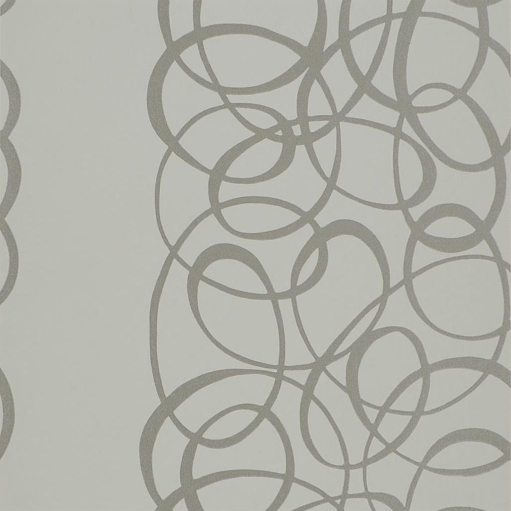 Tapet - Designers Guild - Marquisette - Marquisette-Platinum - Half drop - 52 cm x 10 m