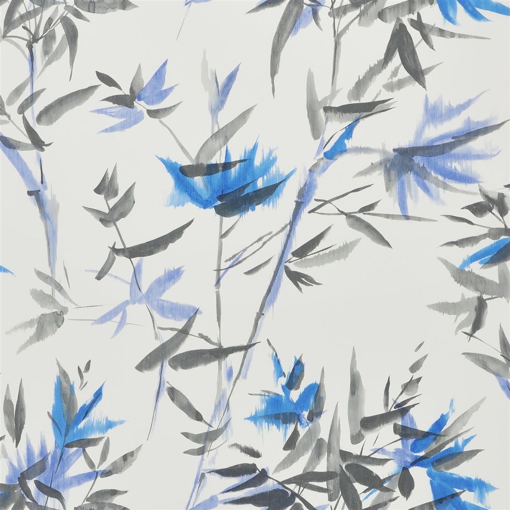 Tapet - Designers Guild - Shanghai Garden - Bamboo-Cobalt - Half drop - 68.5 cm x 10 m