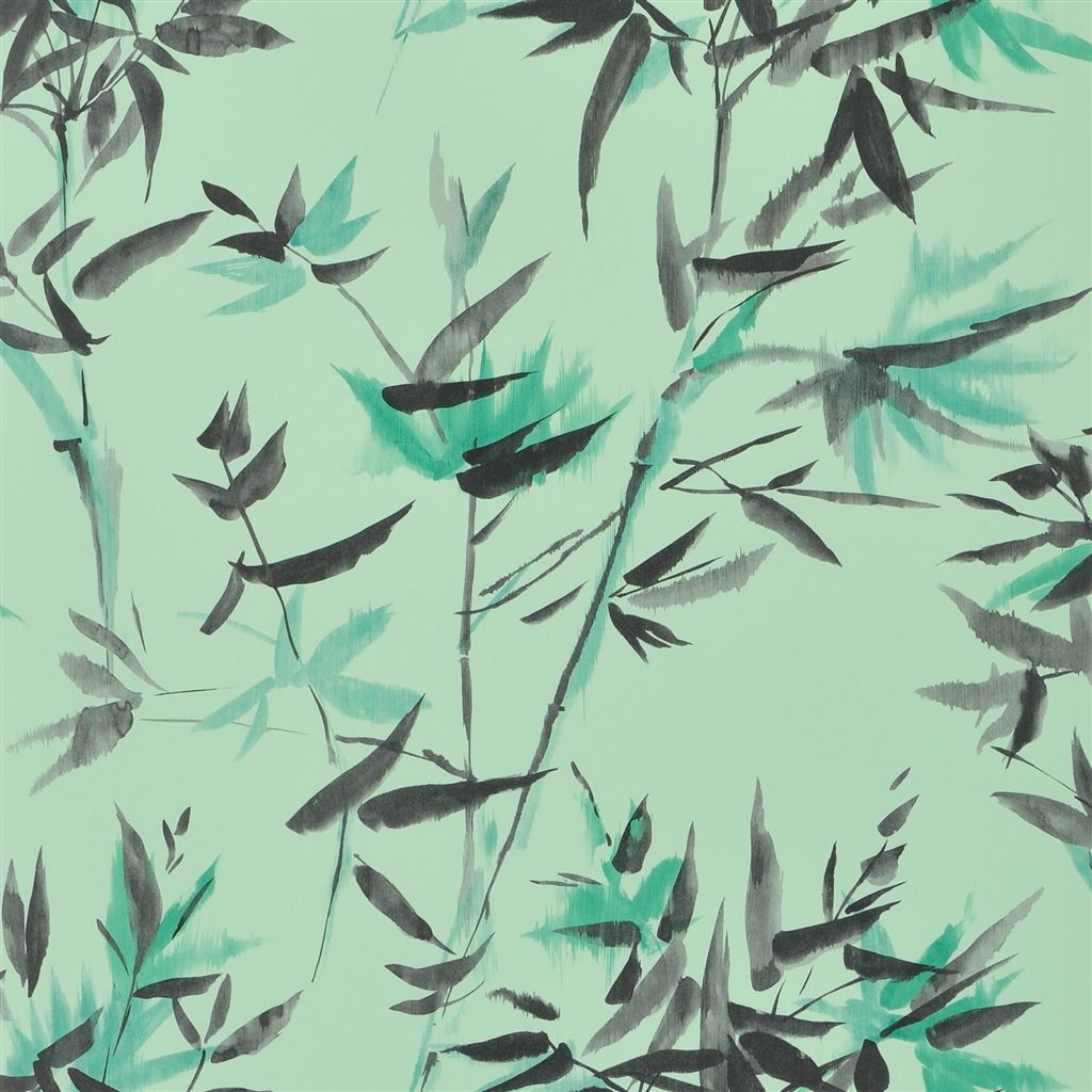 Wallpaper - Designers Guild - Shanghai Garden - Bamboo-Jade - Half drop - 68.5 cm x 10 m