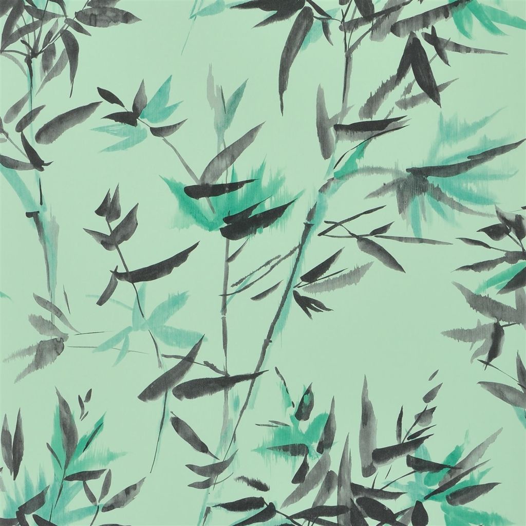 Tapet - Designers Guild - Shanghai Garden - Bamboo-Jade - Half drop - 68.5 cm x 10 m