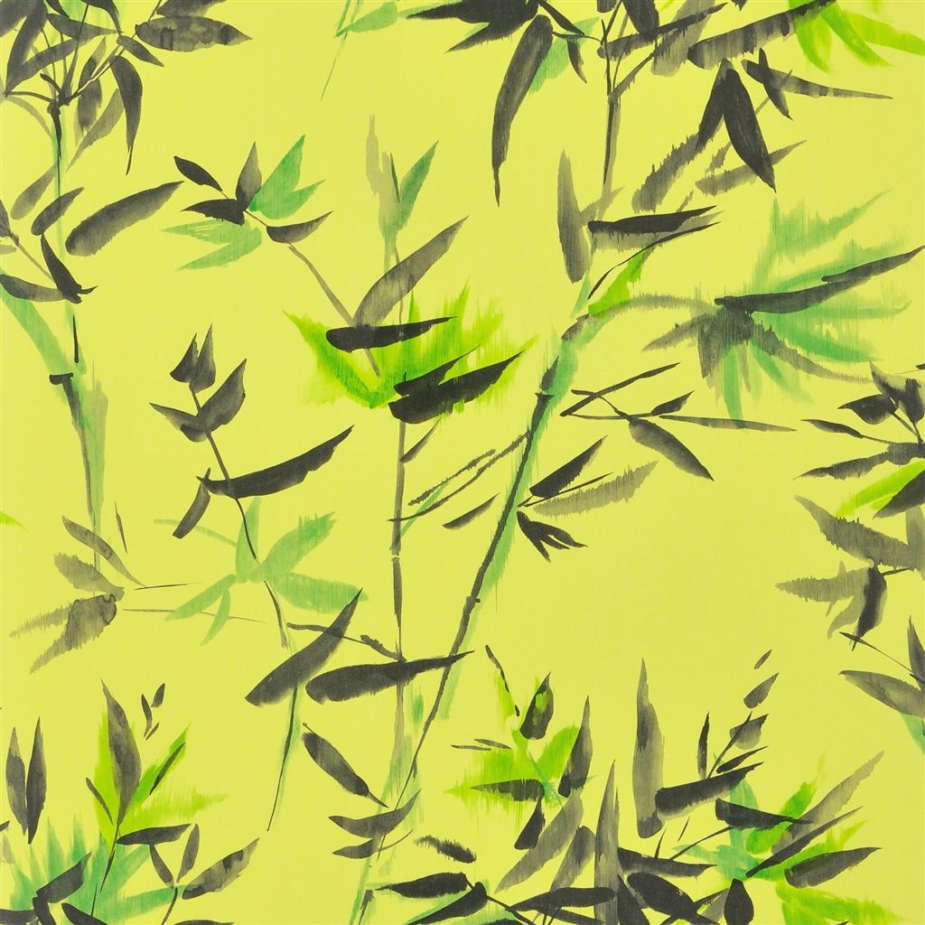 Tapet - Designers Guild - Shanghai Garden - Bamboo-Lemongrass - Half drop - 68.5 cm x 10 m