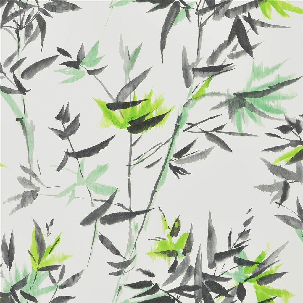Wallpaper - Designers Guild - Shanghai Garden - Bamboo-Lime - Half drop - 68.5 cm x 10 m