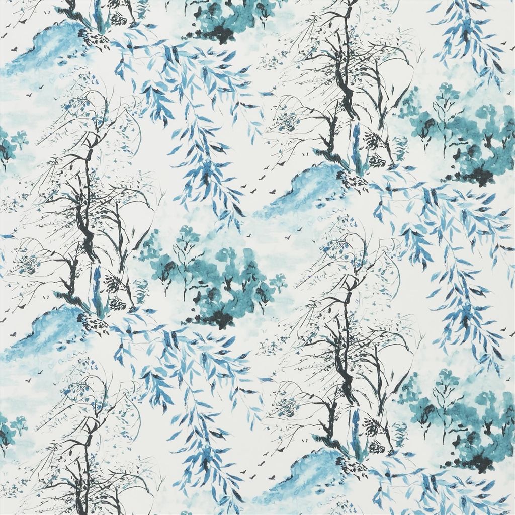 Wallpaper - Designers Guild - Shanghai Garden - Winter Palace-Azure - Straight match - 68.5 cm x 10 m