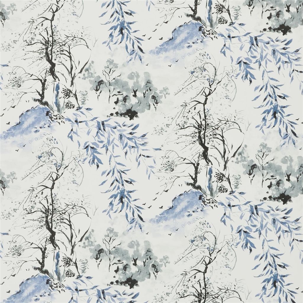 Tapet - Designers Guild - Shanghai Garden - Winter Palace-Indigo - Straight match - 68.5 cm x 10 m