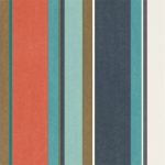 Tapet – Harlequin –  Standing Ovation – Bella Stripe – Coral / Gold / Turquoise