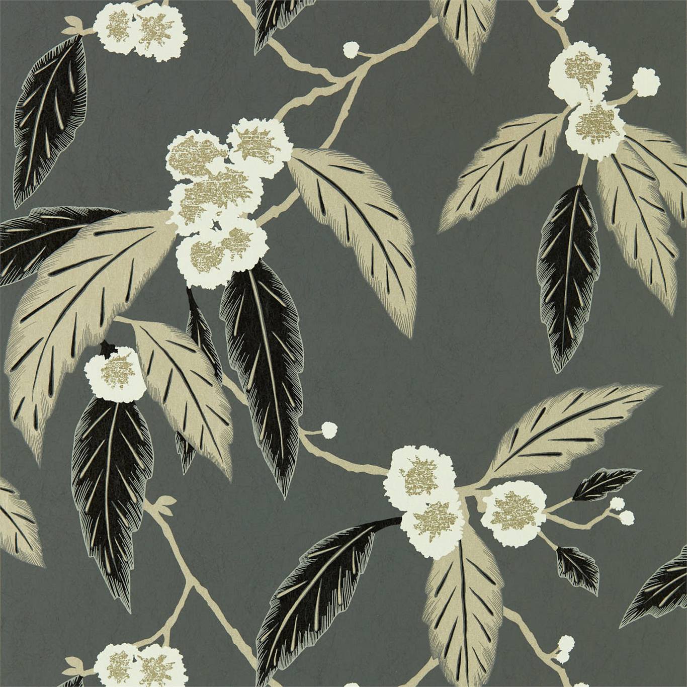 Tapet - Harlequin -  Salinas Wallpaper -  Coppice Ebony/Putty/Snow