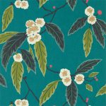 Tapet - Harlequin -  Salinas Wallpaper -  Coppice Peacock / Azalea / Midnight