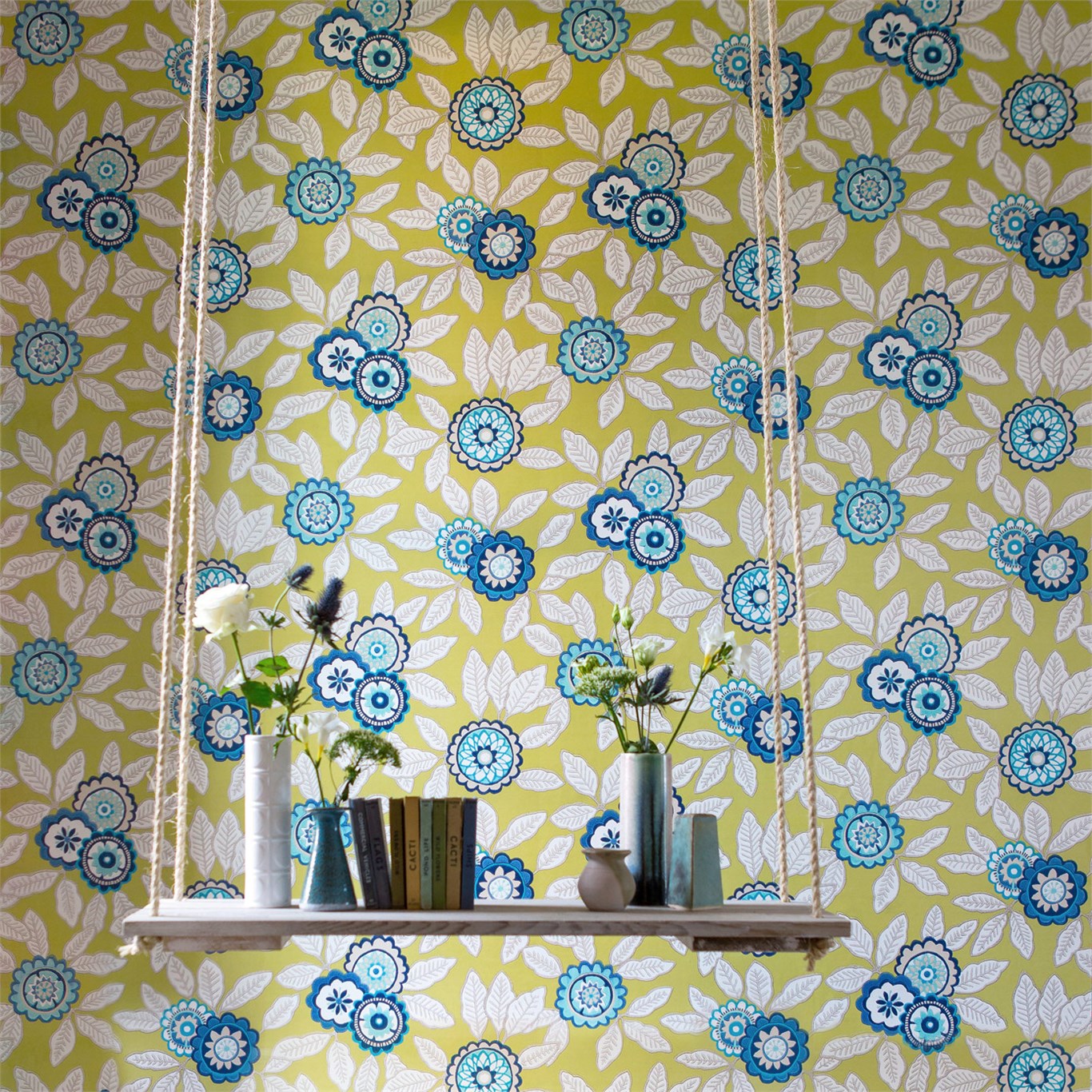 Tapet - Harlequin -  Jardin Bohème Wallpaper -  Eden Indigo/Lime