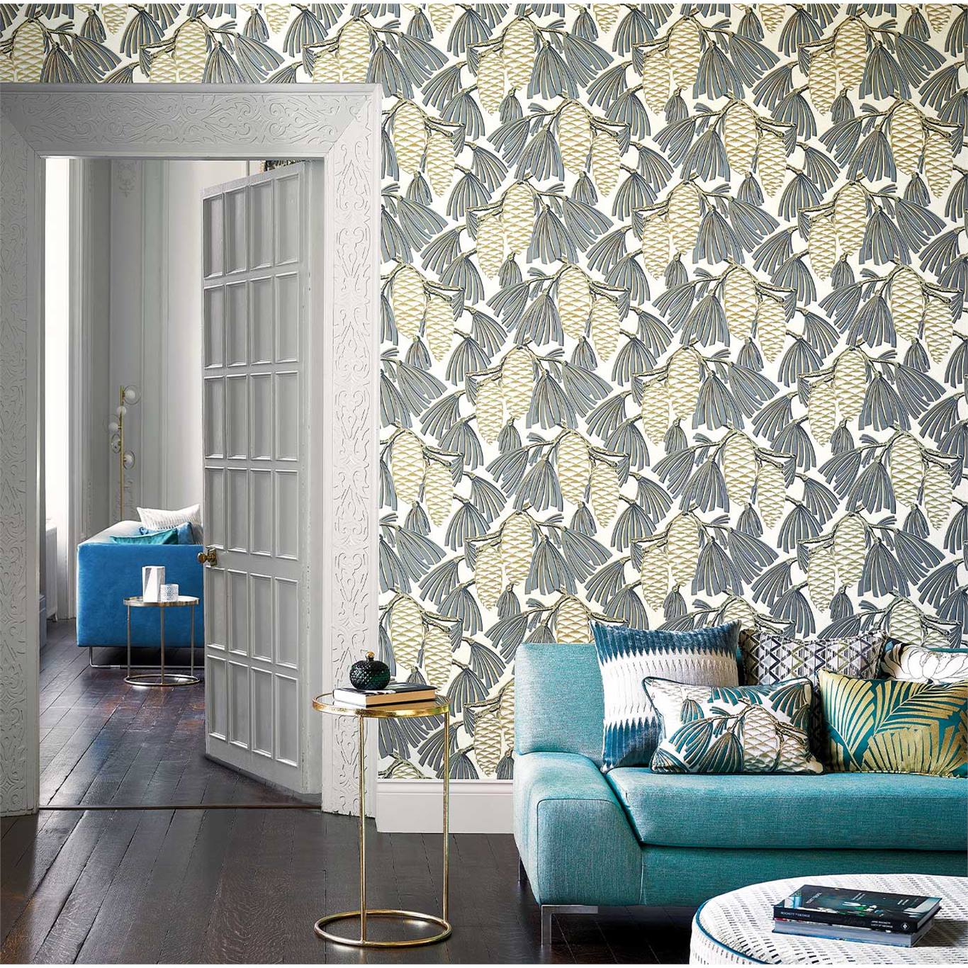 Tapet - Harlequin -  Salinas Wallpaper -  Foxley Fern Stone