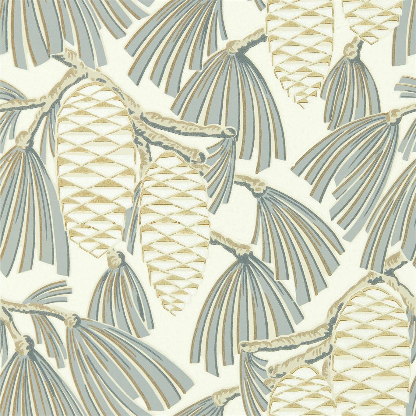 Tapet - Harlequin -  Salinas Wallpaper -  Foxley Platinum/Gold