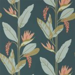 Tapet – Harlequin – Mirador Wallpaper – Llenya – Ink/Coral/Seaglass