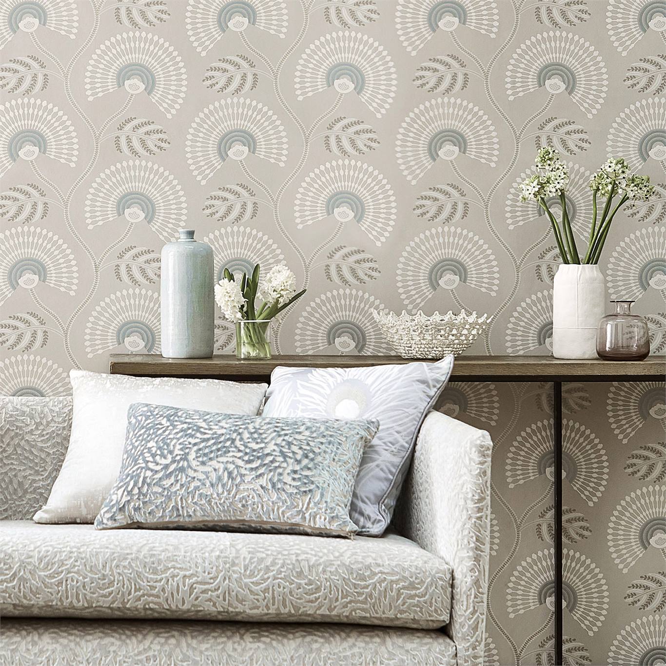 Tapet - Harlequin - Paloma Wallpapers -  Louella Seaglass/Pearl