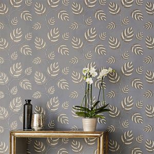 Wallpaper - Harlequin - Paloma Wallpapers -  Marbelle Linen/Silver
