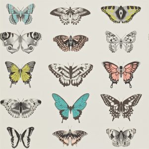 Tapet - Harlequin -  Amazilia Wallpaper -  Papilio Peach/Lagoon/Zest
