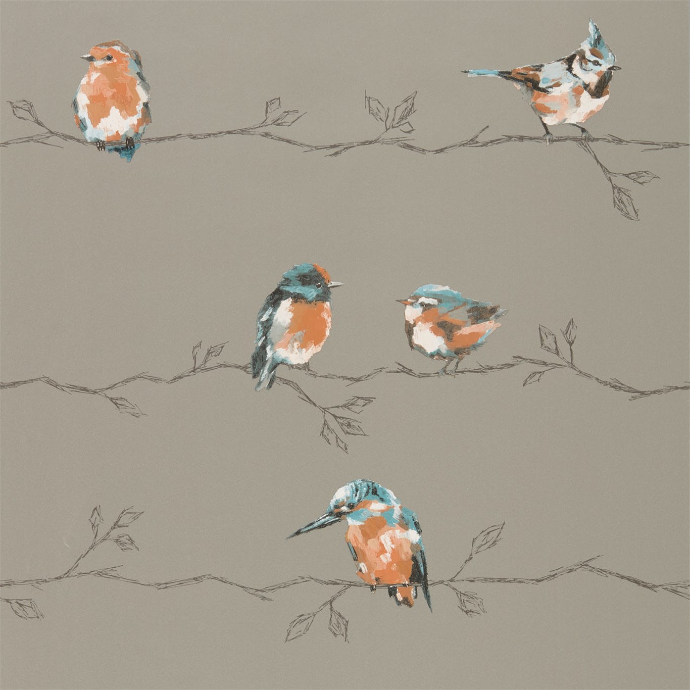 Tapet - Harlequin -  Standing Ovation Wallpaper -  Persico Tangerine/Duckegg