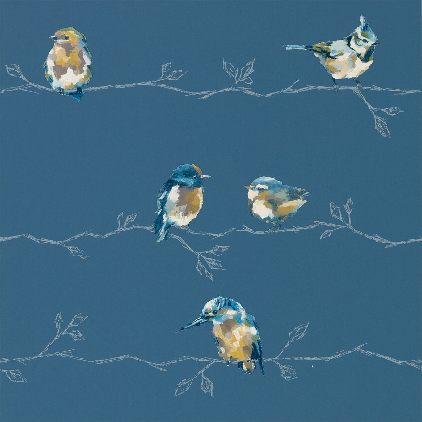 Wallpaper - Harlequin -  Standing Ovation Wallpaper -  Persico Turquoise/Navy