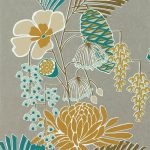 Tapet - Harlequin -  Salinas Wallpaper -  Salon Platinum / Peacock / Seafoam