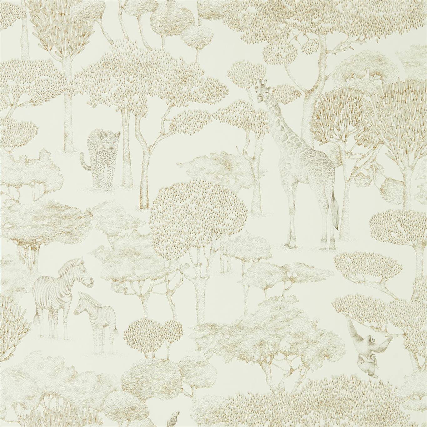 Tapet - Harlequin - Mirador Wallpaper -  Shamwari Chalk/Gold