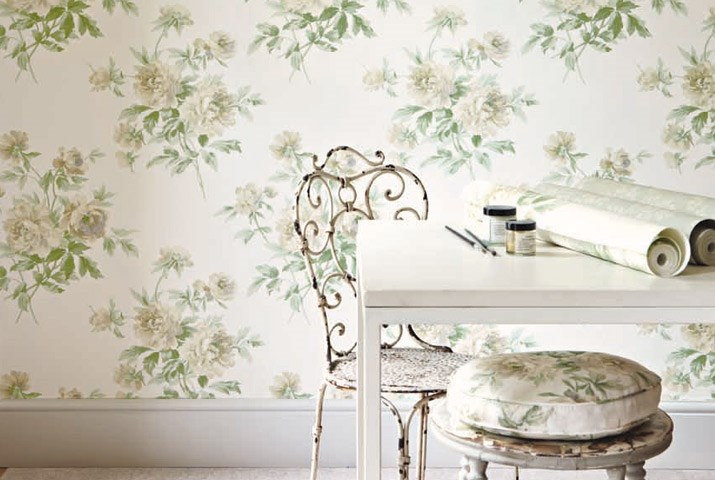 Wallpaper - Sanderson Caverley Wallpapers Adele Rose/Cream