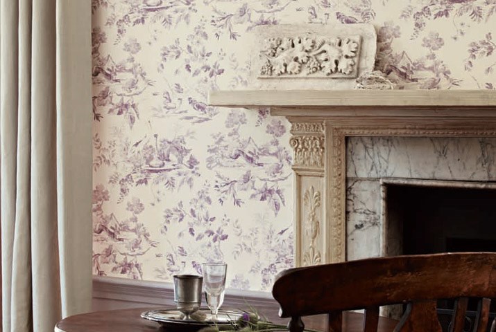 Tapet - Sanderson Caverley Wallpapers Aesops Fables Pink