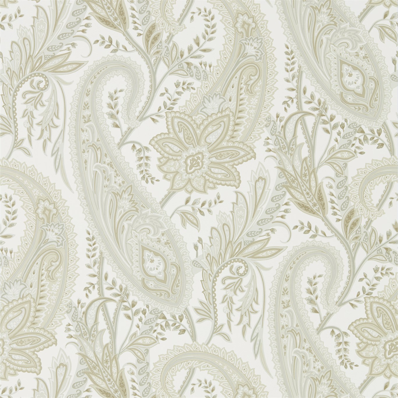 Wallpaper - Sanderson Art of the Garden Cashmere Paisley Mineral/Taupe