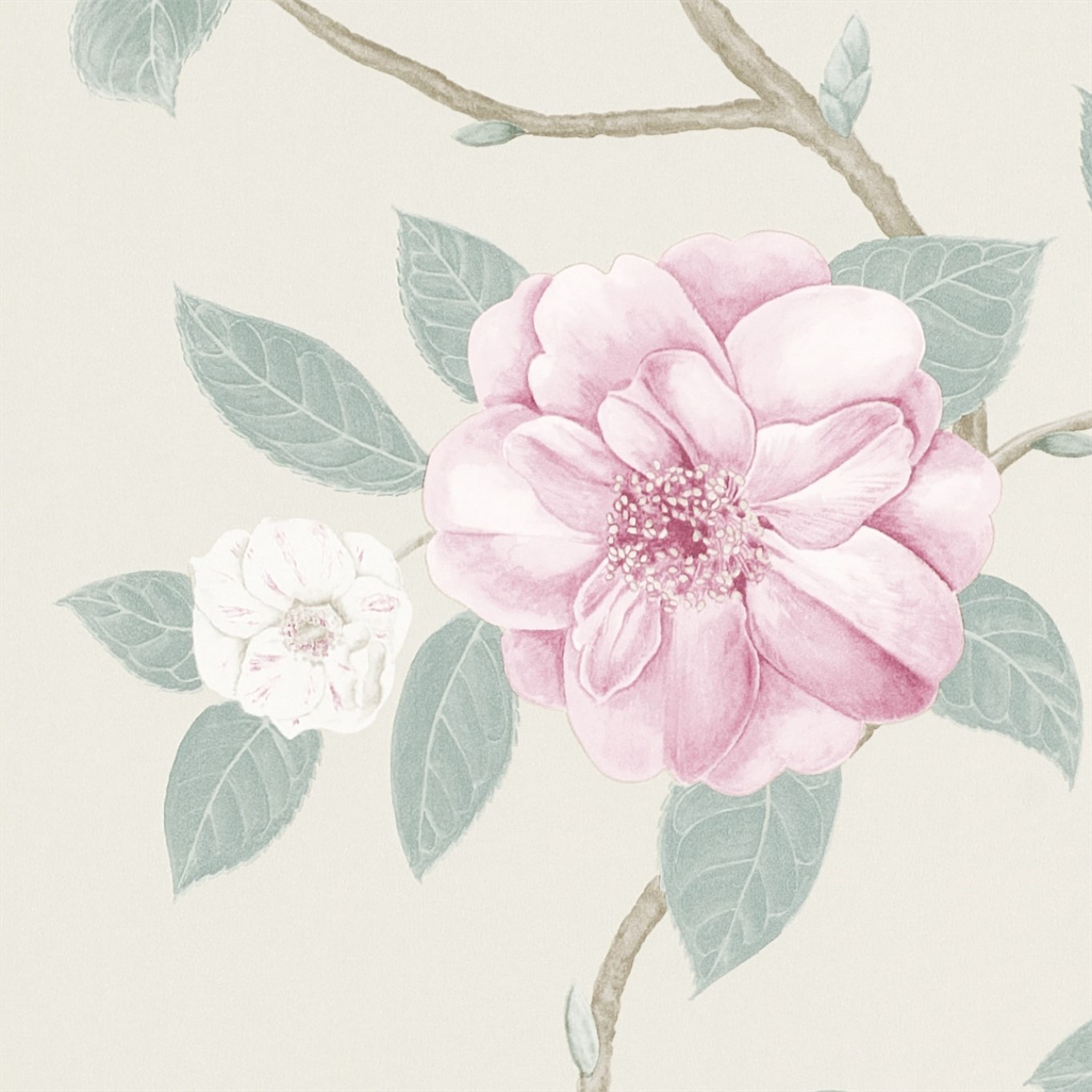 Wallpaper - Sanderson Voyage of Discovery Christabel Rose/Pewter