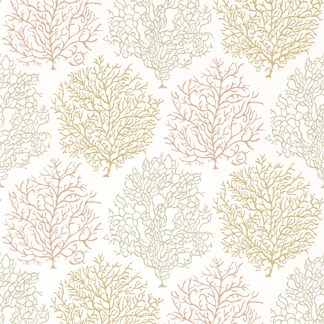 Wallpaper - Sanderson Voyage of Discovery Coral Reef Amber/Russet