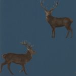Wallpaper – Sanderson – Elysian – Evesham Deer (Wallpaper) – Indigo