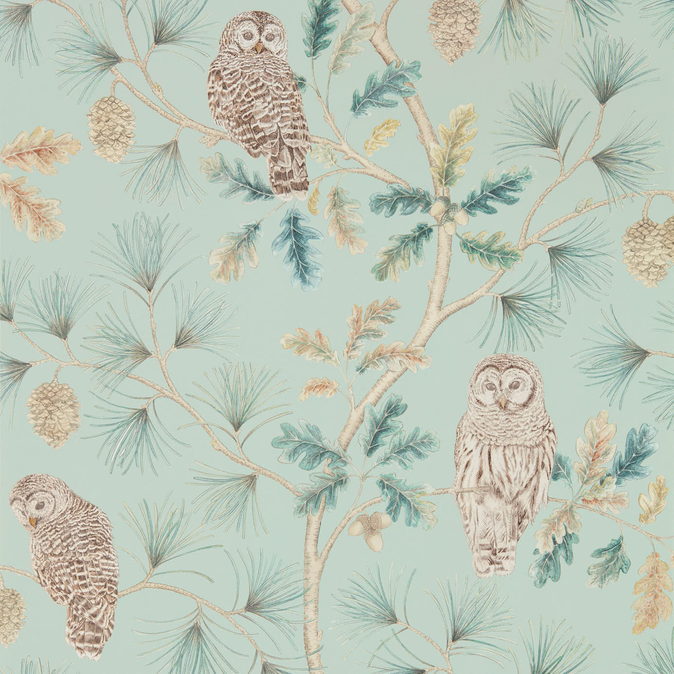 Tapet - Sanderson Elysian Owlswick (Wallpaper) Whitstable Blue