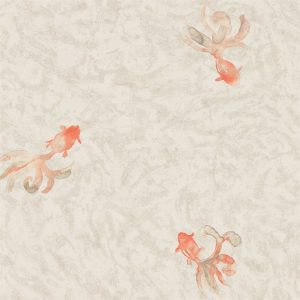 Wallpaper - Sanderson Waterperry Wallpaper Fantail Cream/Orange
