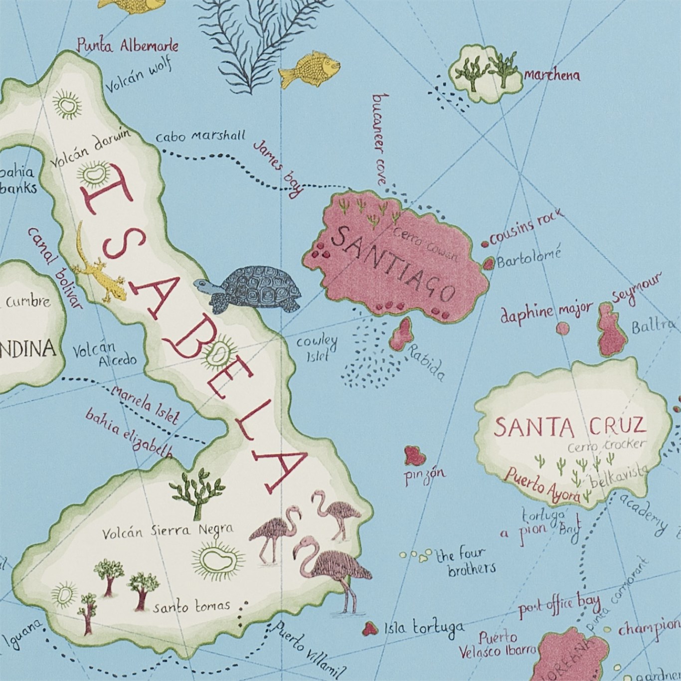 Wallpaper - Sanderson Voyage of Discovery Galapagos Azure