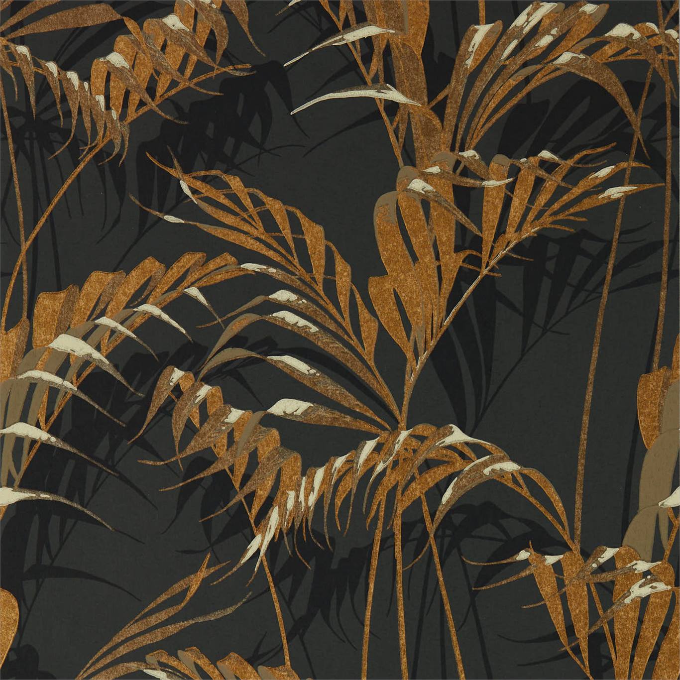 Wallpaper - Sanderson Glasshouse Palm House Charcoal/Gold