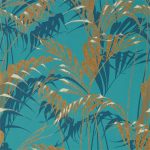 Wallpaper - Sanderson Glasshouse Palm House Teal/Gold