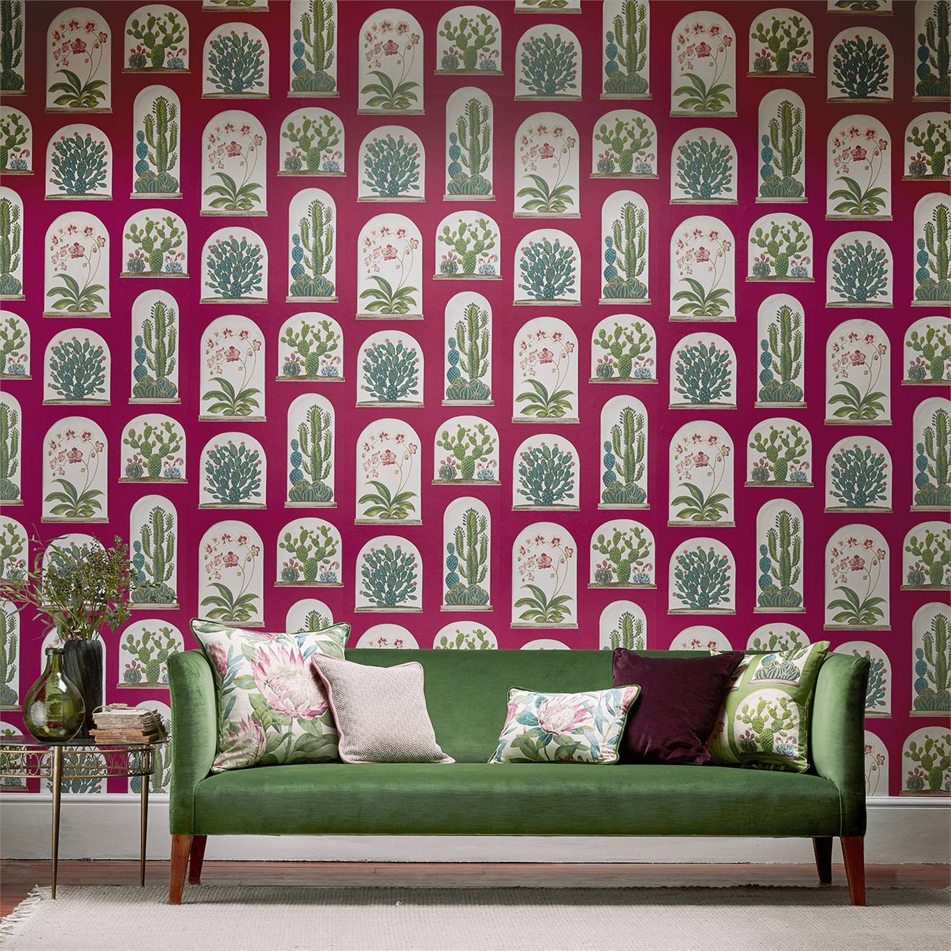 Wallpaper - Sanderson Glasshouse Terrariums Chalk/Green