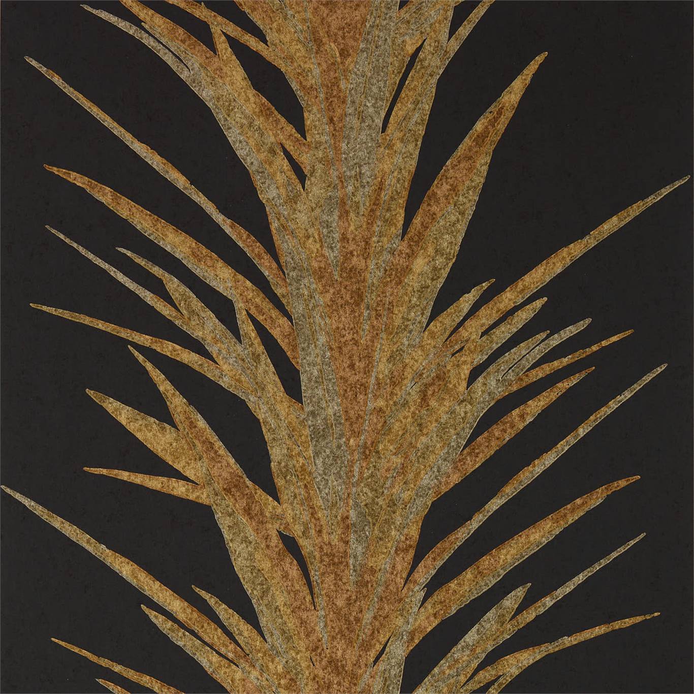 Wallpaper - Sanderson Glasshouse Yucca Charcoal/Gold