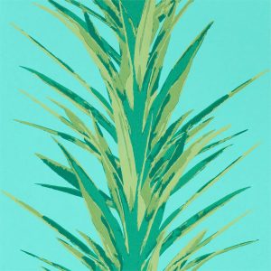 Wallpaper - Sanderson Glasshouse Yucca Sky/Green