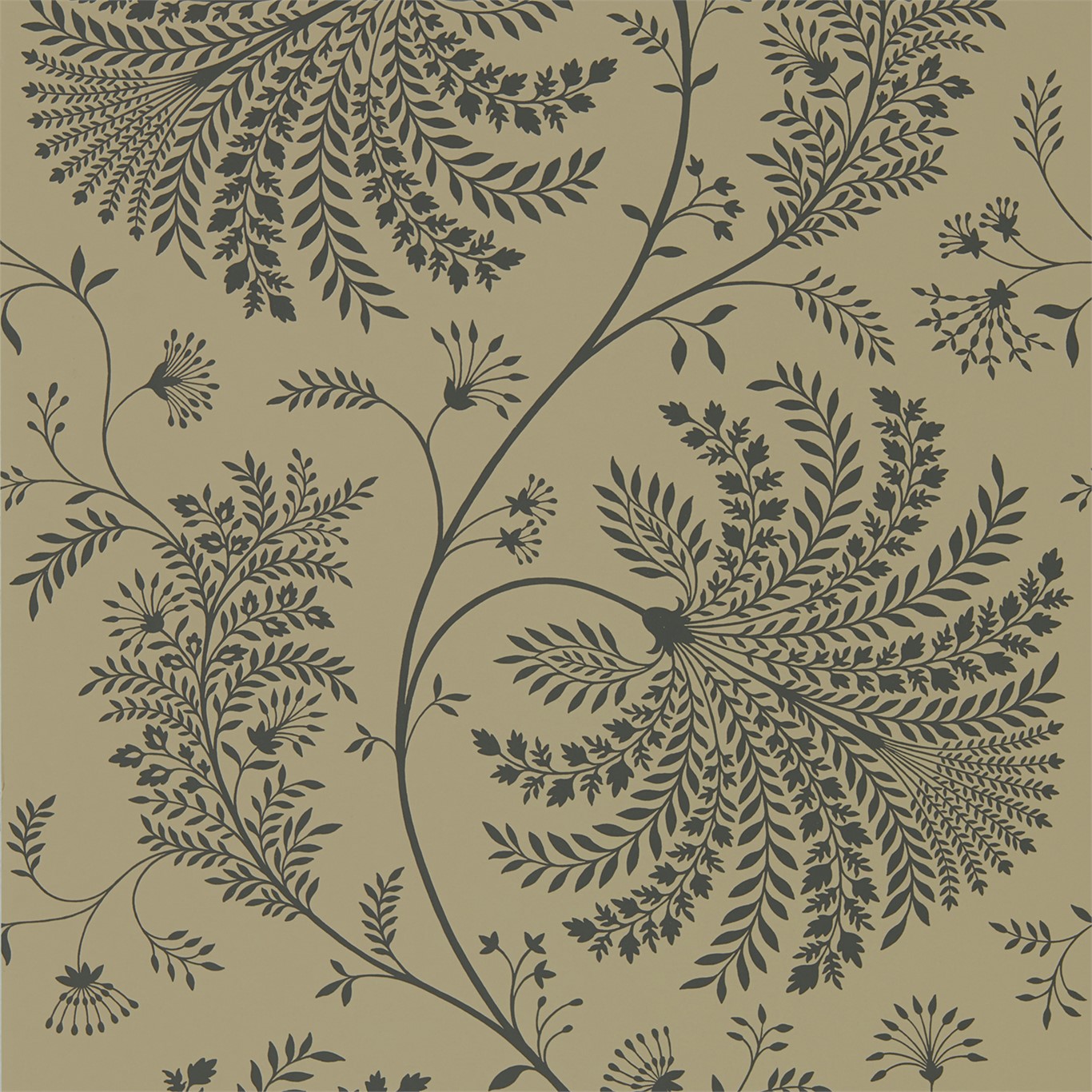 Wallpaper - Sanderson Art of the Garden Mapperton Charcoal/Gold