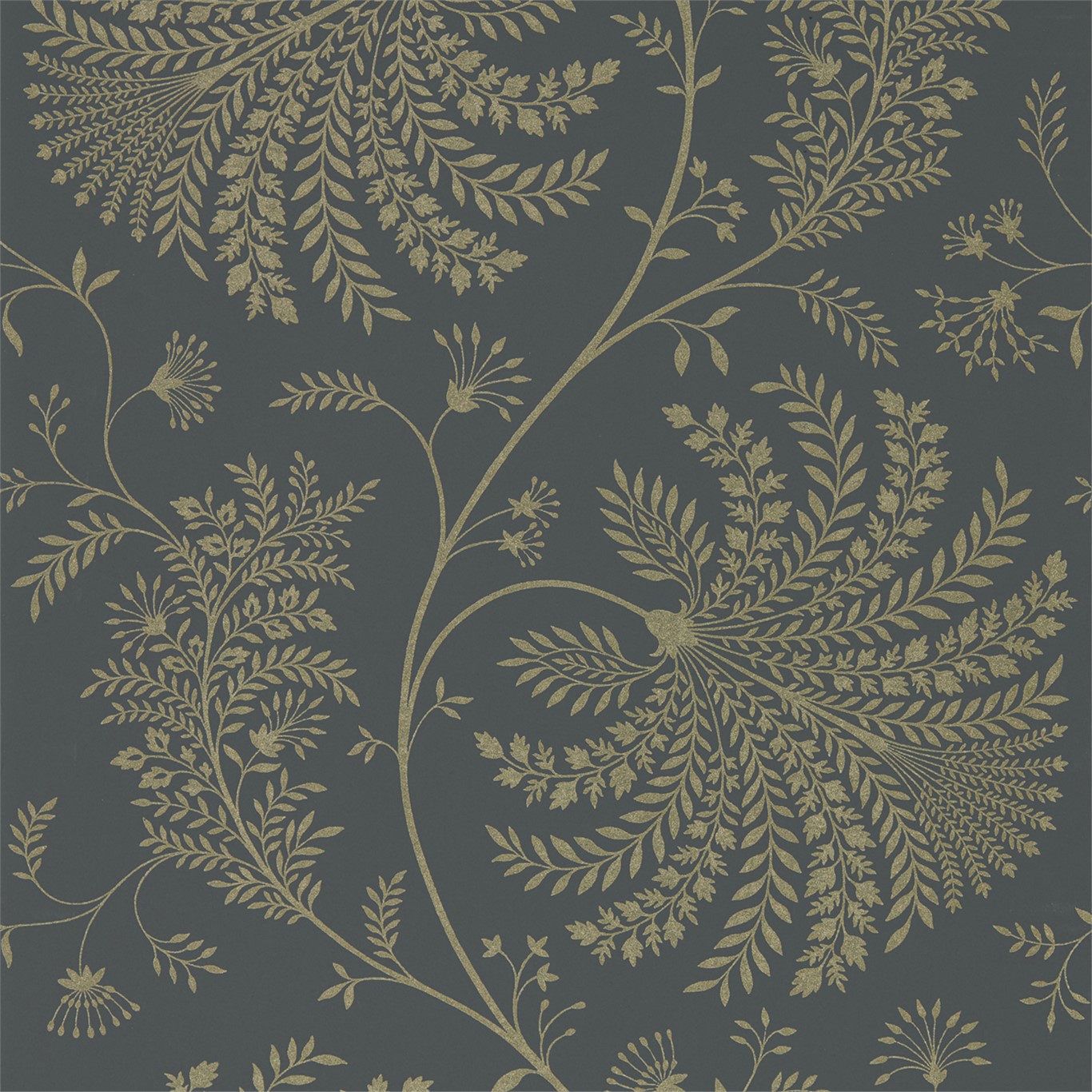 Wallpaper - Sanderson Art of the Garden Mapperton Graphite/Gilver