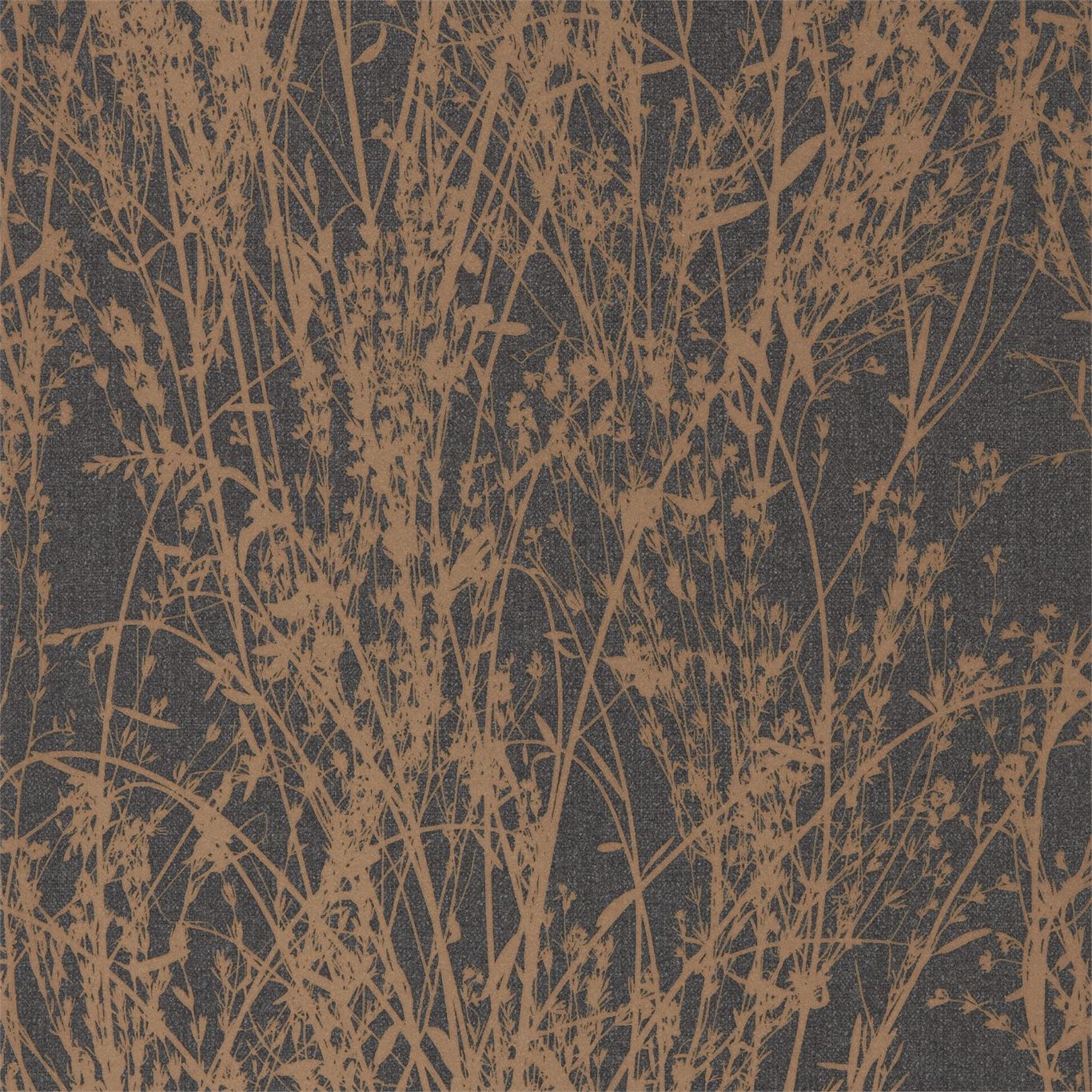 Wallpaper - Sanderson Woodland Walk Wallpapers Meadow Canvas Bronze/Charcoal