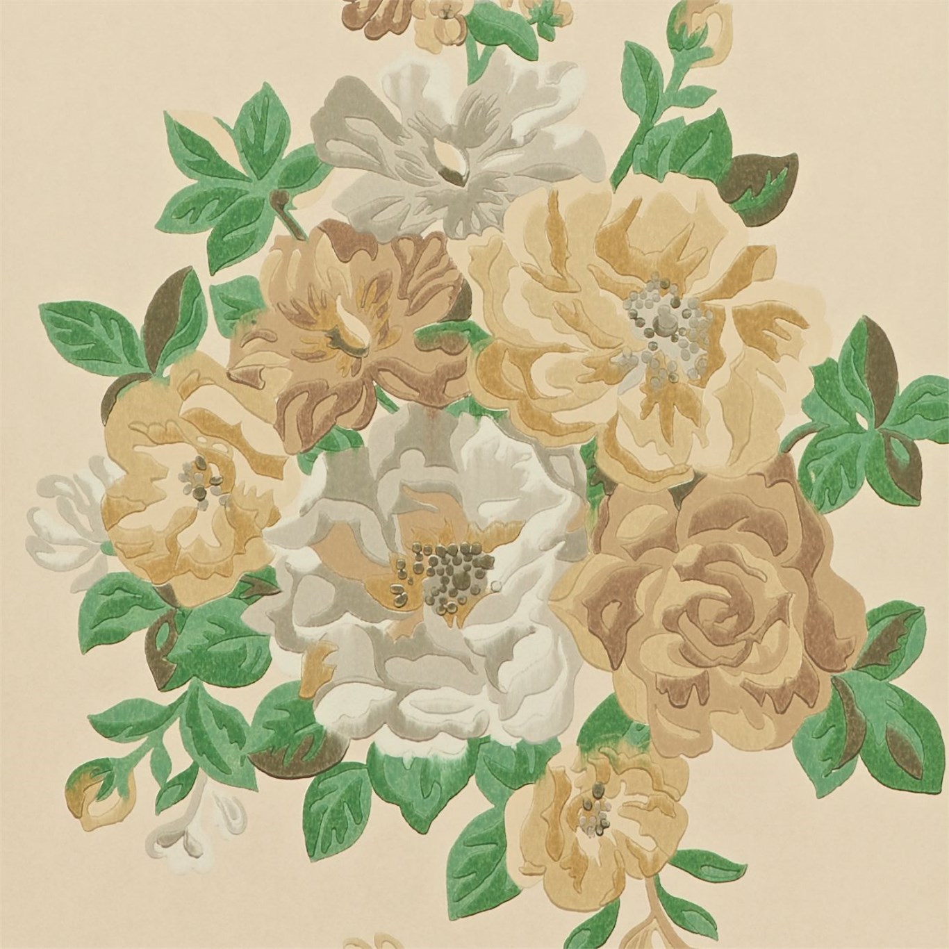 Wallpaper - Sanderson Caverley Wallpapers Midsummer Rose Forest