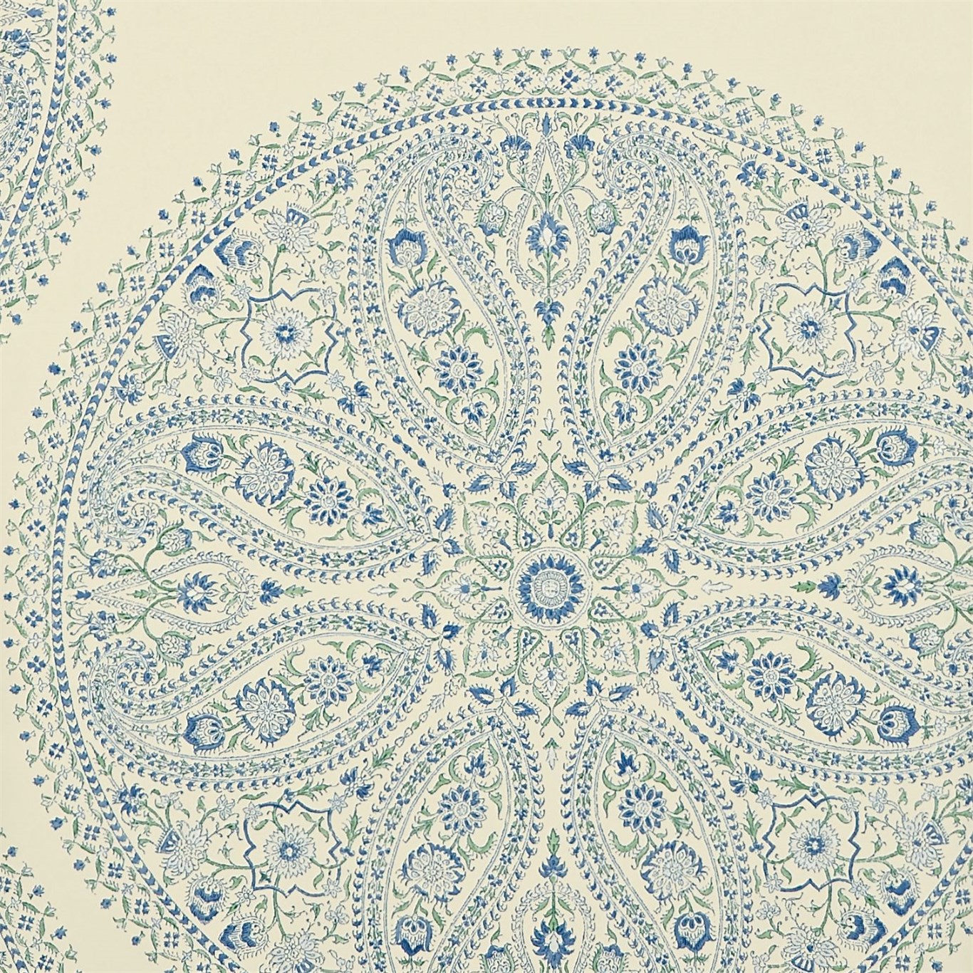 Tapet - Sanderson Caverley Wallpapers Paisley Circles Blue