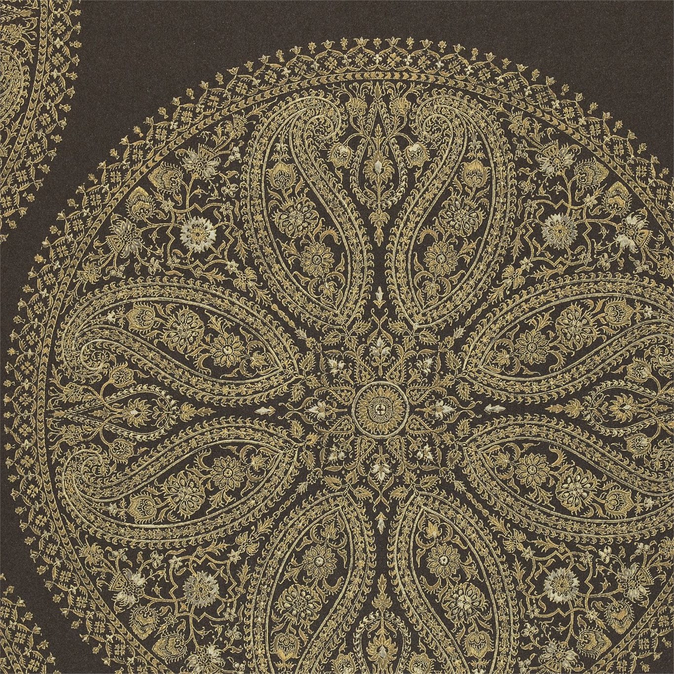 Tapet - Sanderson Caverley Wallpapers Paisley Circles Charcoal