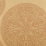 Wallpaper - Sanderson Caverley Wallpapers Paisley Circles Gold/Russet